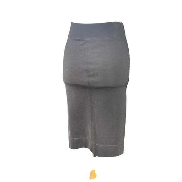 HELMUT LANG Black Ribbed Viscose Blend Stretch Pull-On Pencil Skirt  -Size Small - Picture 4 of 12